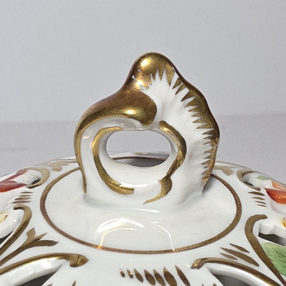 Schumann Lidded Bowl Dresden Flowers Trinket Box Vintage - Picture 10 of 14